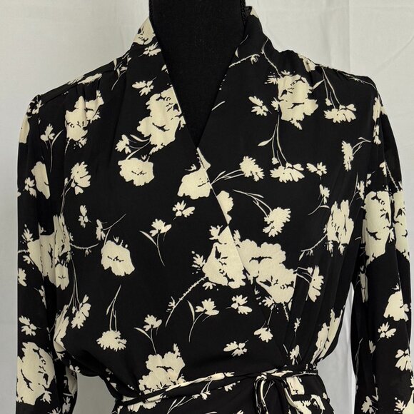 Aakaa Floral Print Long Sleeve Extra Long Wrap Maxi Dress Small - 0302 - Picture 2 of 6